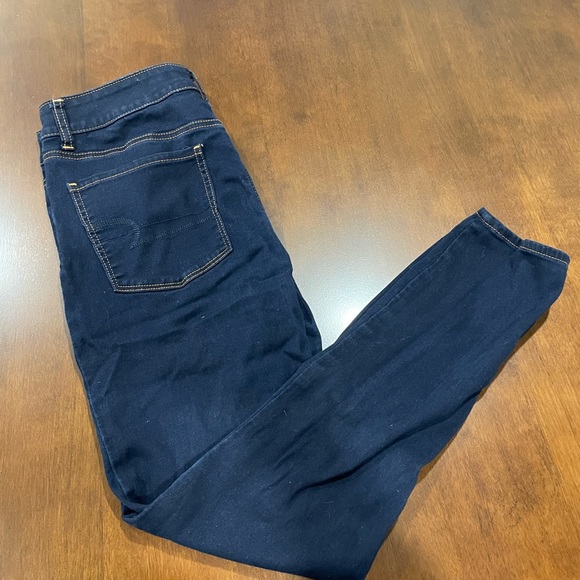 American Eagle Dark Wash High-Rise Jeggings Jeans Womens size 12 - Picture 4 of 9